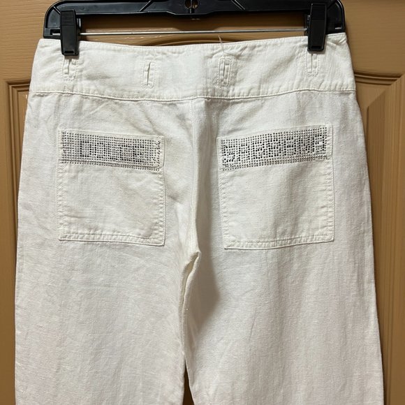 ❣️LIKE NEW❣️Dolce & Gabbana White Pants Made in Italy Size S Linen Cotto… - Picture 1 of 11